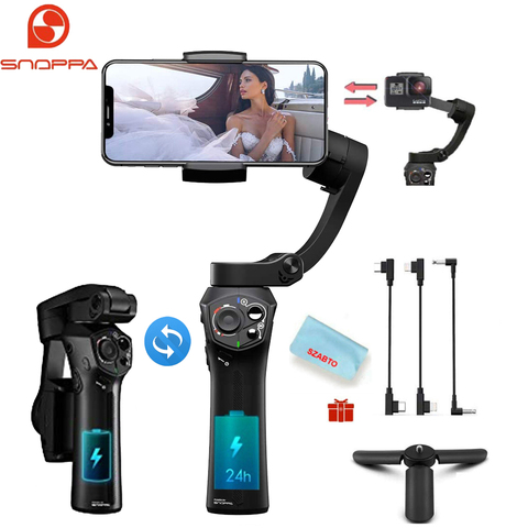 Stabilisateur de cardan de poche pliable à 3 axes Snoppa Atom pour caméra d'action pour Smartphone Huawei IPhone, charge sans fil ► Photo 1/6