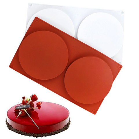 2 trous disque rond bonbons Silicone moule décoration moule cylindre plat chocolat Fondant Dessert pâtisserie ustensiles de cuisson ► Photo 1/6