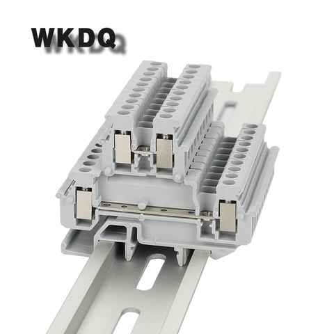 Blocs de jonction Din Rail, 10 pièces MBKKB 2.5 Double niveau avec 2 niveaux 4 conducteurs, blocs de connexion à vis ► Photo 1/6