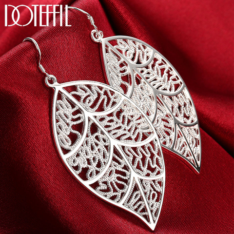 DOTEFFIL-boucles d'oreilles en argent Sterling nouveauté 925, à la mode, bijoux avec feuilles, fiançailles, mariage, meilleur cadeau de noël, pour femmes ► Photo 1/6