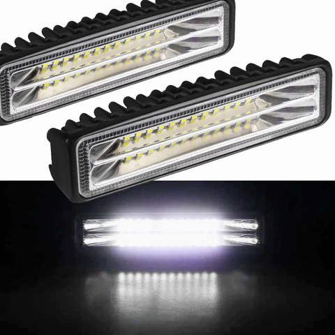 Ensemble de feux antibrouillard à Led, barre de lumière pour camion, ATV, SUV, DRL, projecteur de travail, 4x4, 48W ► Photo 1/6