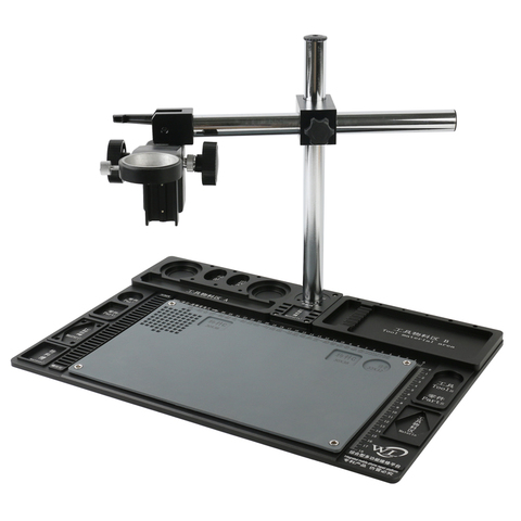 Station de réparation de soudure de carte PCB de téléphone support de travail réglable de Table de Boom + porte-anneau de 50mm + bras réglable pour le Microscope stéréo ► Photo 1/1
