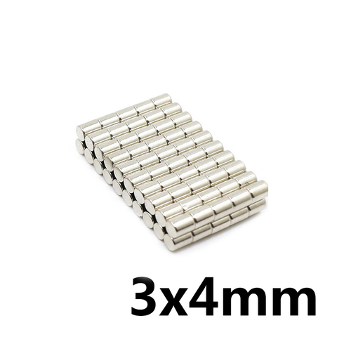 50 ~ 1000 pièces 3x4mm N35 Super fort cylindre terres rares aimant 3mm * 4mm rond néodyme aimants 3x4mm Mini petit aimant 3*4mm ► Photo 1/3