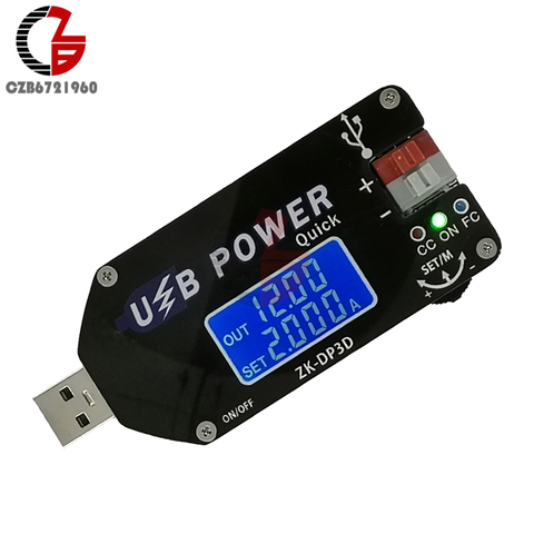 Contrôleur de vitesse USB Micro type-c 15W, chargeur de puissance CC CV, alimentation, déclencheur rapide, voltmètre numérique, ammètre ► Photo 1/6