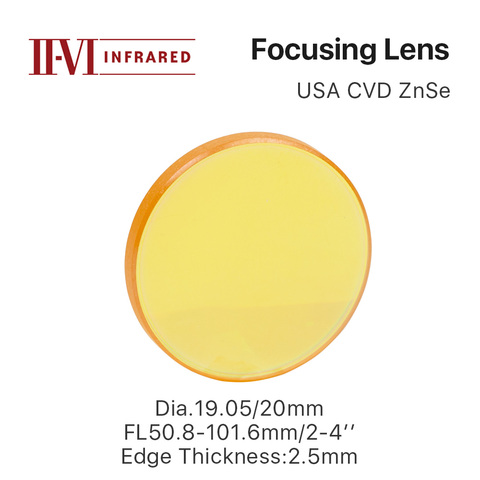 Cloudray-lentille de mise au point II-VI ZnSe DIa. Pour Machine de découpe et gravure avec Laser CO2, 19.05mm 20mm FL 50.8-101.6mm 2-4