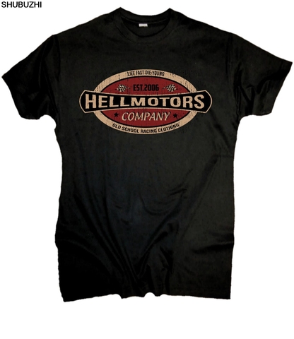 100% coton pour homme chemises Hellmotors Vintage T-Shirt pour motard US Car V8 Und Rockabilly refroidisseur Look imprimé t-shirts ► Photo 1/6