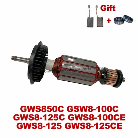 AC220V-240V Rotor D'armature D'ancrage remplacement pour BOSCH Meuleuse D'angle GWS850C GWS8-100 GWS8-125C GWS8-100CE GWS8-125 GWS8-125CE ► Photo 1/3