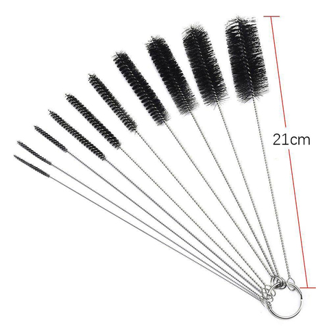 10 pièces/ensemble brosse de nettoyage en métal pour tuyau de mauvaises herbes verre propre narguilé fumer Cachimba Pipas Fumar biberon brosse ► Photo 1/6