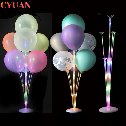 Support de ballons à Air lumineux Led, 1 ou 2 pièces, colonne pour fête d'anniversaire pour enfants, décor de mariage, Ballon à hélium pour adultes ► Photo 1/6