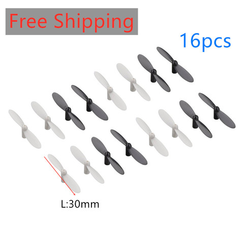 Livraison gratuite 16 pièces de rechange 3cm pour 0.8mm arbre lame hélice pour CX-10 CX-10A CX-10C RC quadrirotor ► Photo 1/6