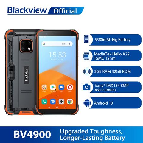 Blackview – Smartphone modèle BV4900 Android 10, téléphone portable étanche et robuste, 3 Go + 32 Go, IP68, batterie 5580 mAh, écran 57 pouces, NFC ► Photo 1/6