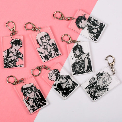 Porte-clés femme Anime porte-clés hommes Bungo chiens errants pendentif porte-clés unisexe élégant porte-clés acrylique bijoux Mori Ogai Llaveros ► Photo 1/6