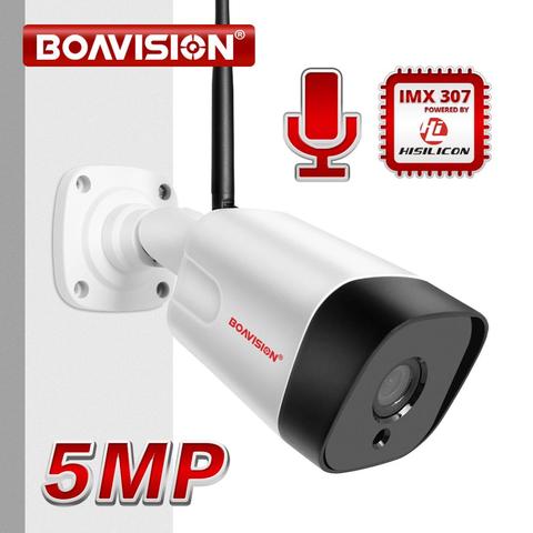 CamHi-caméra de surveillance extérieure IP WIFI HD 5MP/1080P, dispositif de sécurité sans fil, système Onvif, alarme, Audio bidirectionnel, port pour carte TF, système infrarouge 6 x rangée de Led, 20m ► Photo 1/6