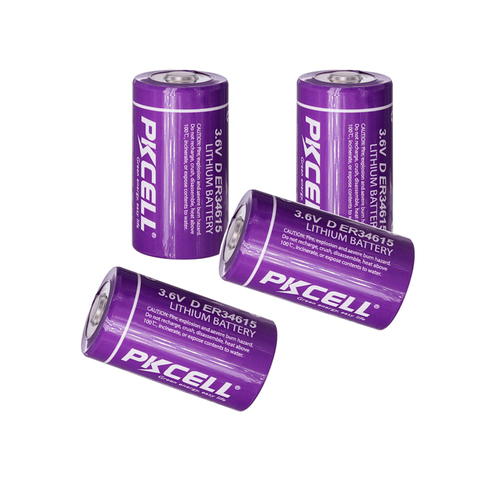 PKCELL – piles lithium Non rechargeables D LiSOCl2, 19ah, ER34615, 34615 V, 3.6 MAH, pour 10 ans, 4 pièces ► Photo 1/6