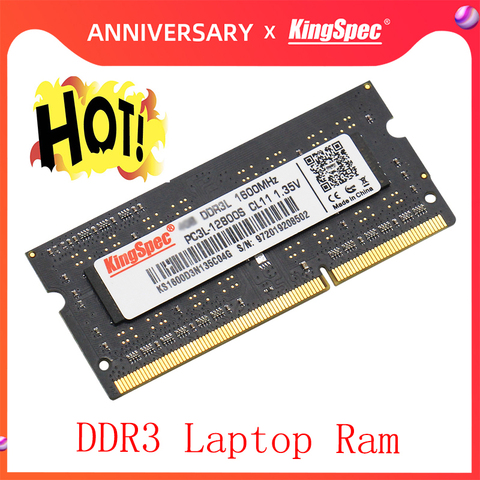 Kingspec DDdr3NB 8 Gb 4 Gb 1600 mémoire vive pour ordinateur portable Ddr 3 1600 Mhz Ram Ddr3 4 Gb 8 Gb mémoire pour ordinateur portable Sodimm ► Photo 1/6
