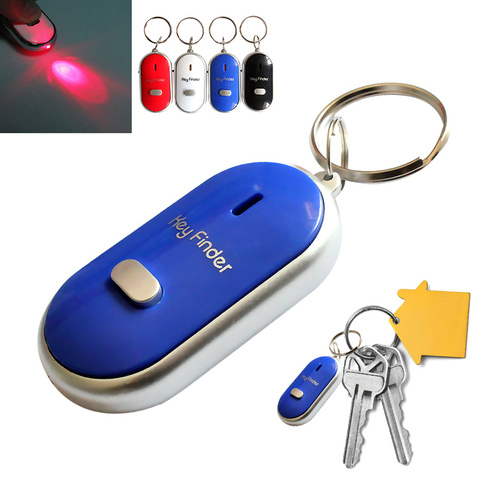 Localisateur de clés LED, localisateur de clés perdues, chaîne porte-clés, sifflet, contrôle du son, PUO88, nouveau ► Photo 1/6
