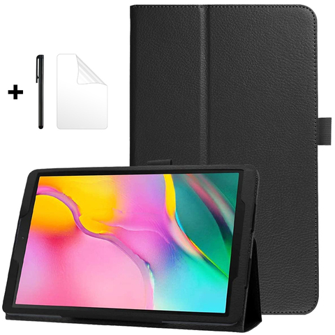 Slim Pliant de Couverture De Chiquenaude Stand PU Étui En Cuir pour Samsung Galaxy Tab Un A6 10.1 2016 T585 T580 SM-T580 T580N Funda Cas + Film + Stylo ► Photo 1/6