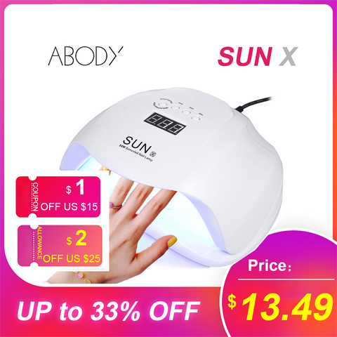 Abody SOLEIL X 40 w/48 w/54 w UV Lampe LED Glace Lampes Nail Gel Polish Sèche manucure Machine pour SUNone tous gel nails Art Durcissement X9plus ► Photo 1/6