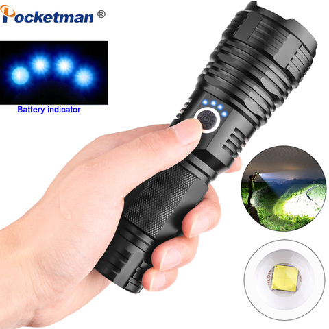 Le plus puissant XHP70.2 lampe de poche LED XHP50 Rechargeable USB Zoomable torche XHP70 18650 26650 lampe de chasse pour le Camping ► Photo 1/6