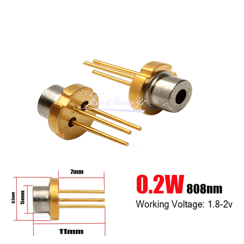 Diode électroluminescente, Laser infrarouge, 0.2W, 808nm, 200mW, LD à 18 / 5.6mm ► Photo 1/6