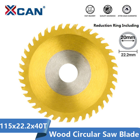 XCAN – lame de scie circulaire à pointe en carbure, 115mm, 40T, disque de coupe TCT revêtu de titane pour le bois, le plastique et l'acrylique ► Photo 1/6