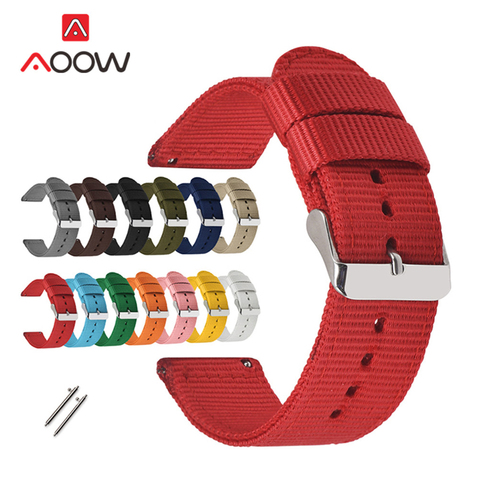 Bracelet en Nylon résistant 18mm 20mm 22mm 24mm pour montre Samsung Galaxy actif 2 40mm 44mm 42mm 46mm Bracelet S2 S3 Amazfit ► Photo 1/6