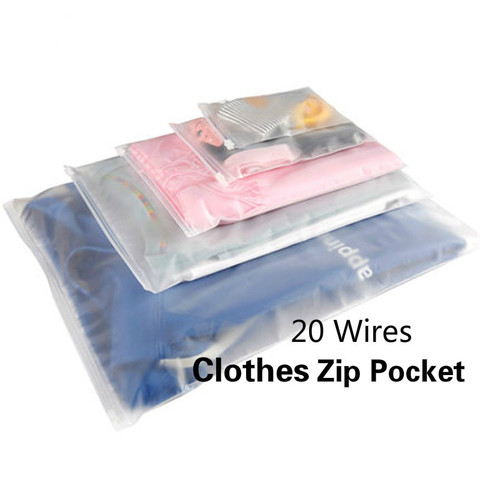 30 pièces en plastique sac de rangement mat clair fermeture éclair joint sacs de voyage fermeture éclair Valve glissière joint emballage pochette cosmétique vêtements stockage ► Photo 1/6