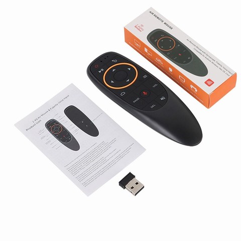 Commande vocale de souris d'air G10S avec le jeu de détection de gyroscope 2.4GHz télécommande intelligente sans fil G10 Pro pour X96 H96 MAX A95X F3 Android TV Box ► Photo 1/6