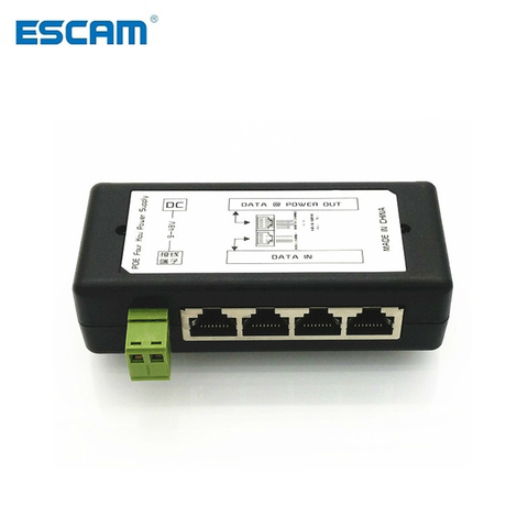 Adaptateur d'alimentation Ethernet, 4 Ports, injecteur PoE, 8 Ports, broche 4,5(+)/7,8(-), pour caméra IP ► Photo 1/6