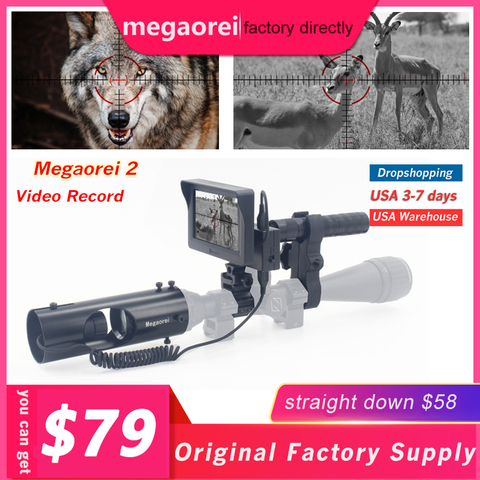 Megaorei – 2 caméras à Vision nocturne, infrarouge, led, pour la chasse, piège à faune, étanche, d'extérieur, 850nm, HD720P ► Photo 1/6