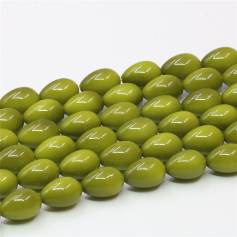 Coquille artificielle vert Olive, Imitation de perles, en forme de goutte d'eau, fabrication de bijoux pour femmes, 15 pouces, 5x7mm, 7x9mm, 9x13mm, Y728 ► Photo 1/6