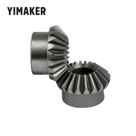 YIMAKER engrenage conique 8mm 1:1 | 1 module 20 dents avec trou intérieur 8mm 90 degrés engrenage en acier, trou de vis M4 2 pièces ► Photo 1/6