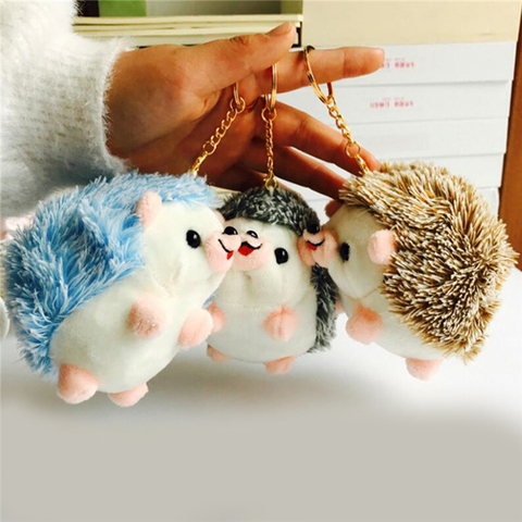 12CM peluche hérisson jouets porte-clés anneau pendentif en peluche Animal en peluche Anime voiture fourrure cadeaux pour femmes fille jouets poupée ► Photo 1/6