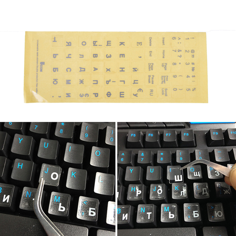 Lettres autocollantes pour clavier russe Transparent, pour ordinateur portable, Notebook, PC ► Photo 1/6