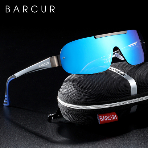 BARCUR-lunettes de soleil polarisées en magnésium | En aluminium, lunettes de soleil pour hommes, Pilot lunette de sport UV400 ► Photo 1/6