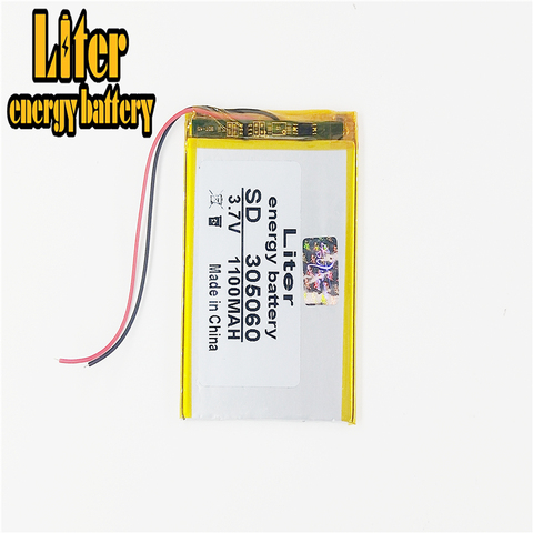 Batterie lithium polymère 3.7V, 1100mah, 305060 MP4, MP3, Bluetooth, petits jouets ► Photo 1/4