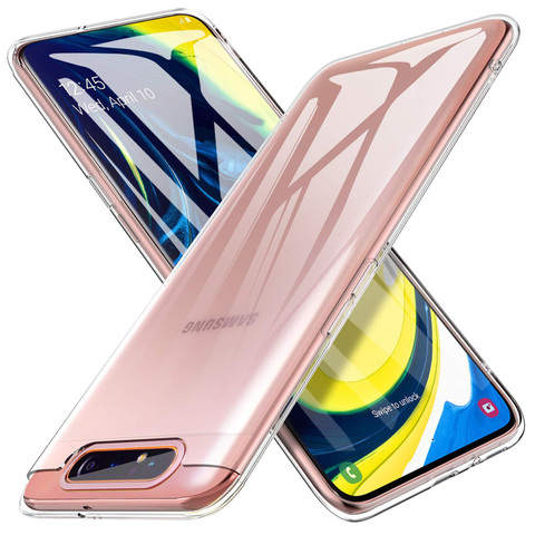 Coque en Silicone Transparent pour Samsung Galaxy A80 A90 5G téléphone portable couverture arrière 360 de protection pour Samsung A60 clair Fundas ► Photo 1/6