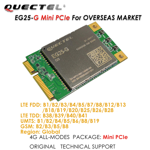 Modem industriel 4G LTE EG25 Mini PCIe Global, EG25-G B1/B2/B3/B4/B5/B7/B8/B12/B13/B28, FDD-LTE ► Photo 1/3