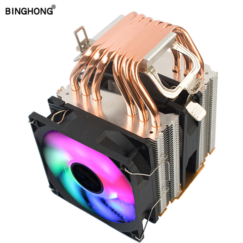 RGB Cpu radiateur 6 tuyaux refroidissement ventilateur refroidisseur pour Intel AMD CPU LGA 775 1155 1156 1150 1366 2011 X79 2011-3 X99 Socket carte mère ► Photo 1/6