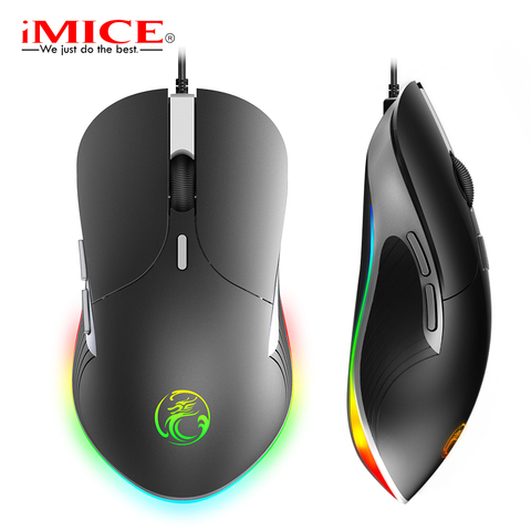 Souris de jeu LED filaire 6400 DPI USB ergonomique souris d'ordinateur Gamer avec câble pour ordinateur portable souris optique rvb avec rétro-éclairé ► Photo 1/6