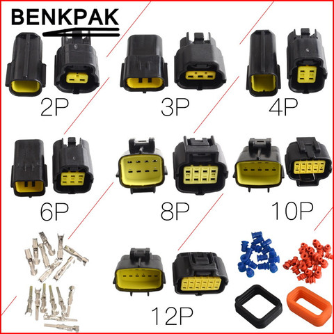 Connecteur de voiture étanche, 1kit, 2P 3P 4P 6P 8P 10P 12P ► Photo 1/6