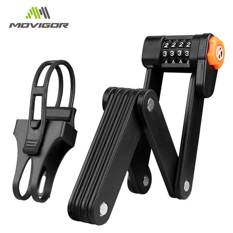 MOVIGOR – serrure à mot de passe en acier pliable pour vélo, fixation Portable pour vtt, vélo de route, Anti-vol professionnel, pièce de cyclisme sûre ► Photo 1/6