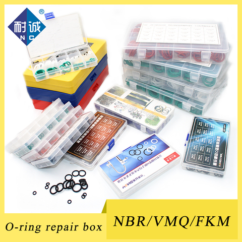 Joints toriques en caoutchouc Silicone joint NBR VMQ FKM joints toriques d'étanchéité rondelle en Nitrile joint torique en caoutchouc ensemble Kit d'assortiment bague de boîte ► Photo 1/6