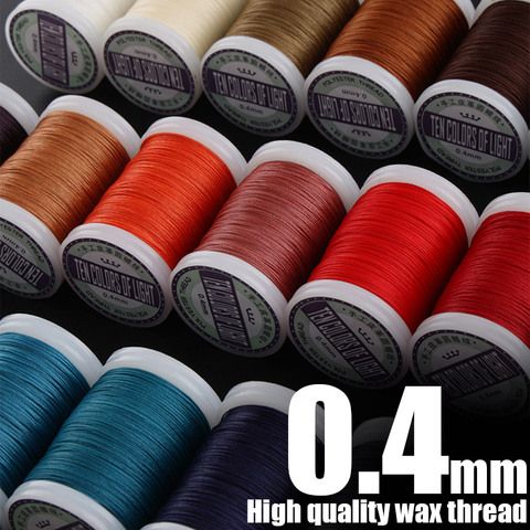 0.4mm rond fil ciré forte Polyester cordon cire enduit cordes pour cuir artisanat couture tressé Bracelets bricolage accessoires ► Photo 1/1