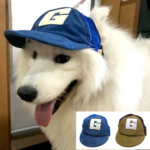 Chapeaux respirants pour chiens de compagnie, casquette de soleil d'été pour Baseball avec trous d'oreille pour petits, moyens et grands chiens, accessoires de plein air, randonnée et sport ► Photo 1/6