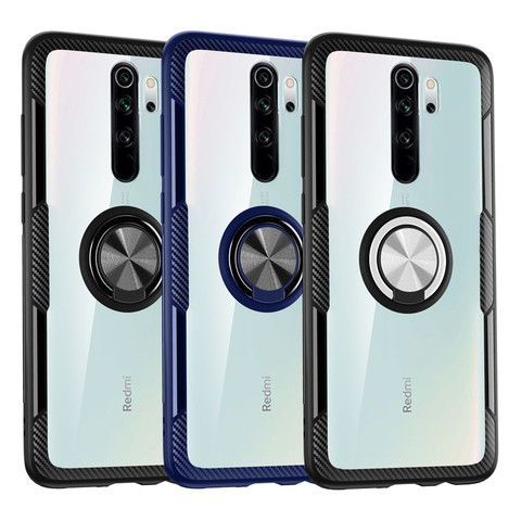 Coque transparente avec anneau pour Xiaomi, compatible modèles Redmi note 9Pro Max, 9S, 8, 8T, K30, note 7, 5 Pro, mi A3 Lite, 8, 8SE, 9, 9SE, 9T, note 10 Pro ► Photo 1/6