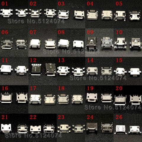 Connecteur de charge de téléphone portable, 24 types de prises Micro USB femelle, MINI Android, prise MP3/4/5 Lenovo ZTE Huawei tablette, 20 pièces ► Photo 1/1