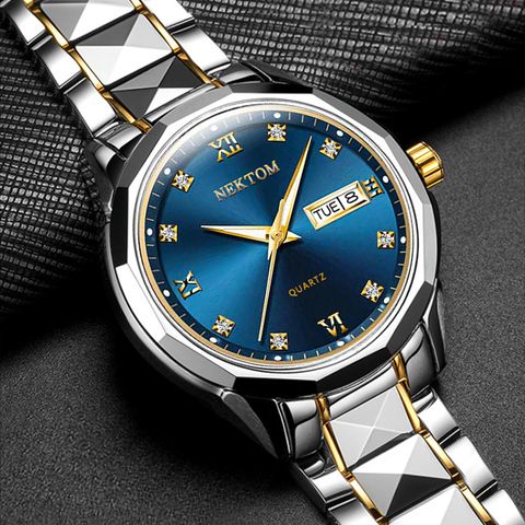 NEKTOM – montre étanche à Quartz en acier inoxydable pour hommes, marque de luxe, chronographe, nouvelle collection 2022 ► Photo 1/6