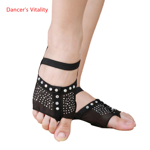 Femmes danse du ventre danse pied string chaussures de danse pied demi soleil diamant décoré taille 34-41 (us3.5-10.5) S, M, L, XL ► Photo 1/6