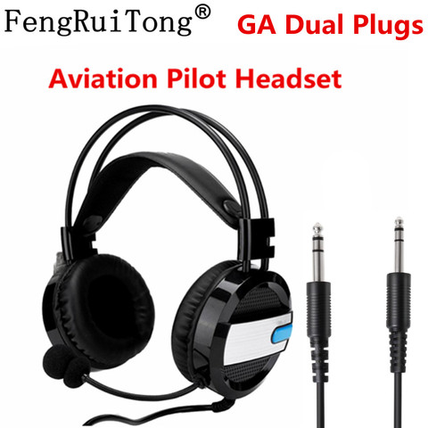 Casque ABS Pilot Aviation, réduction du bruit, double prise GA avec joints auriculaires confortables, universel avec réglage du volume ► Photo 1/5